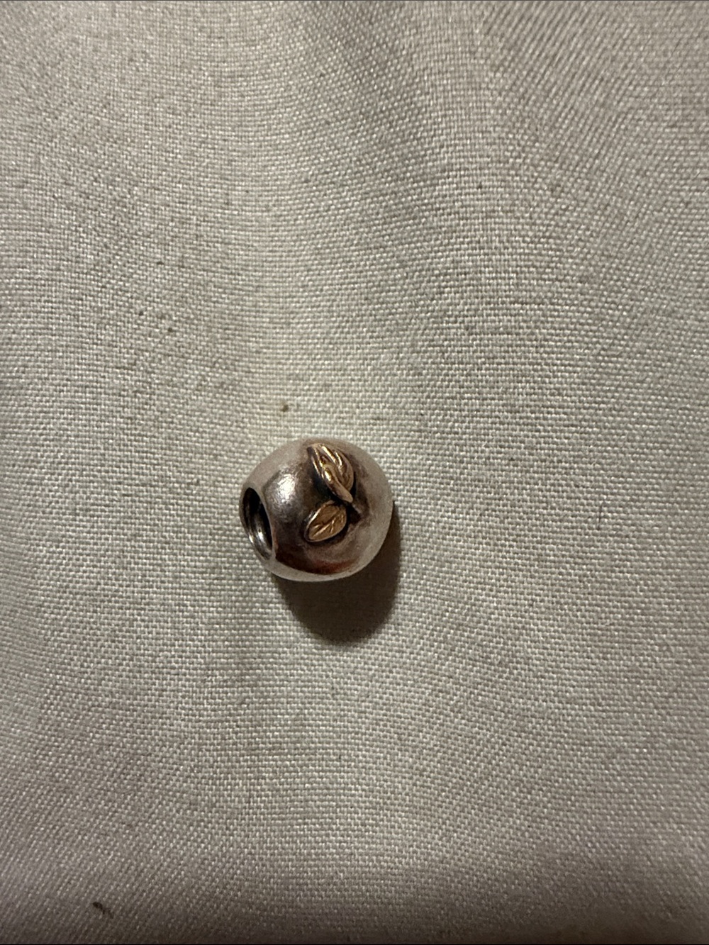 Pandora Two-Tone Silver Charm with Gold Leaf Accents